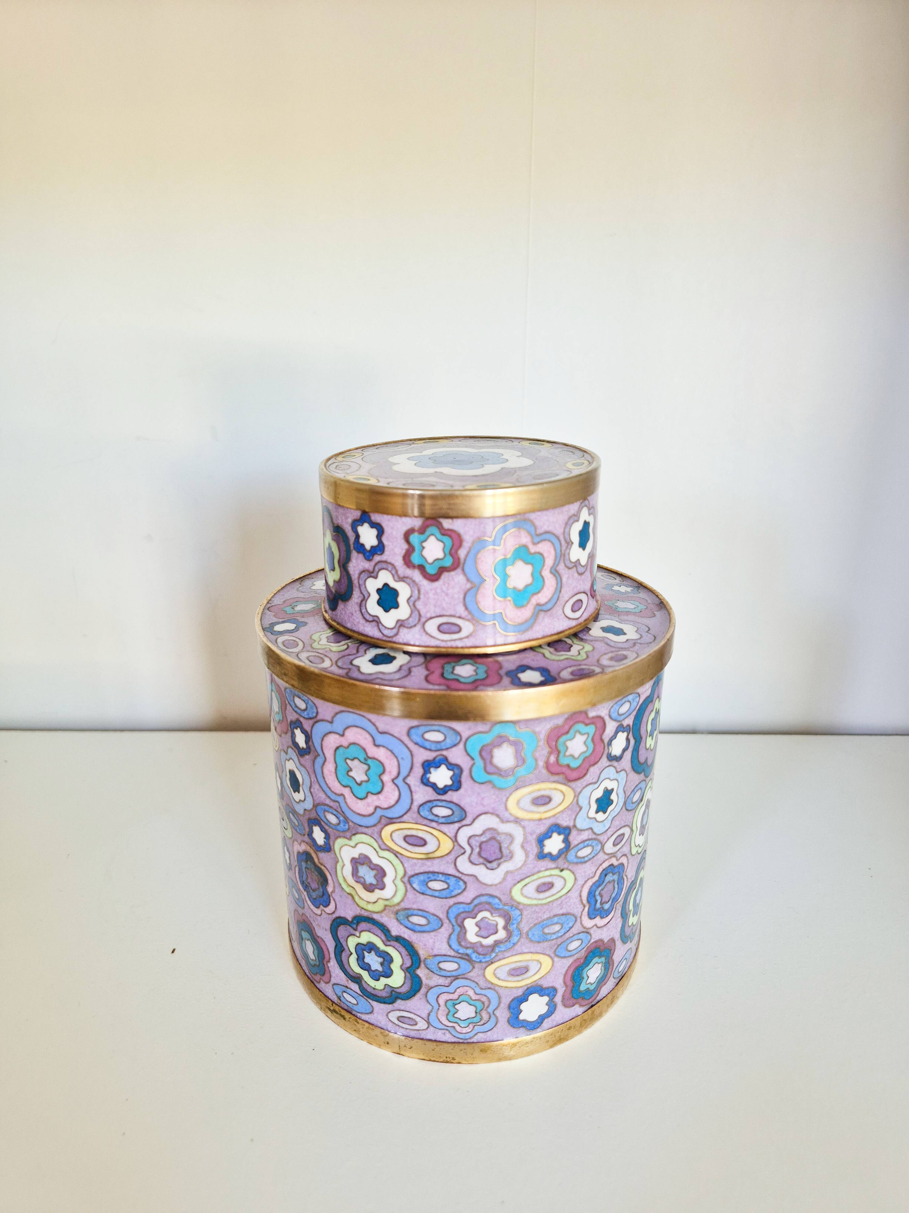 Tea pot Fabienne Jouvin, in cloisonné enamels and brass.