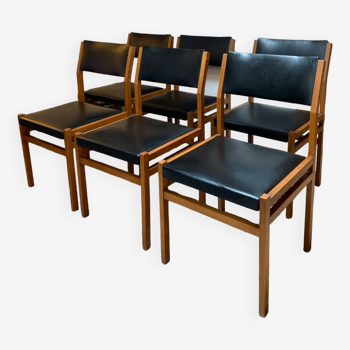 Lot de 6 chaises Scandinaves vintages années 60 design.