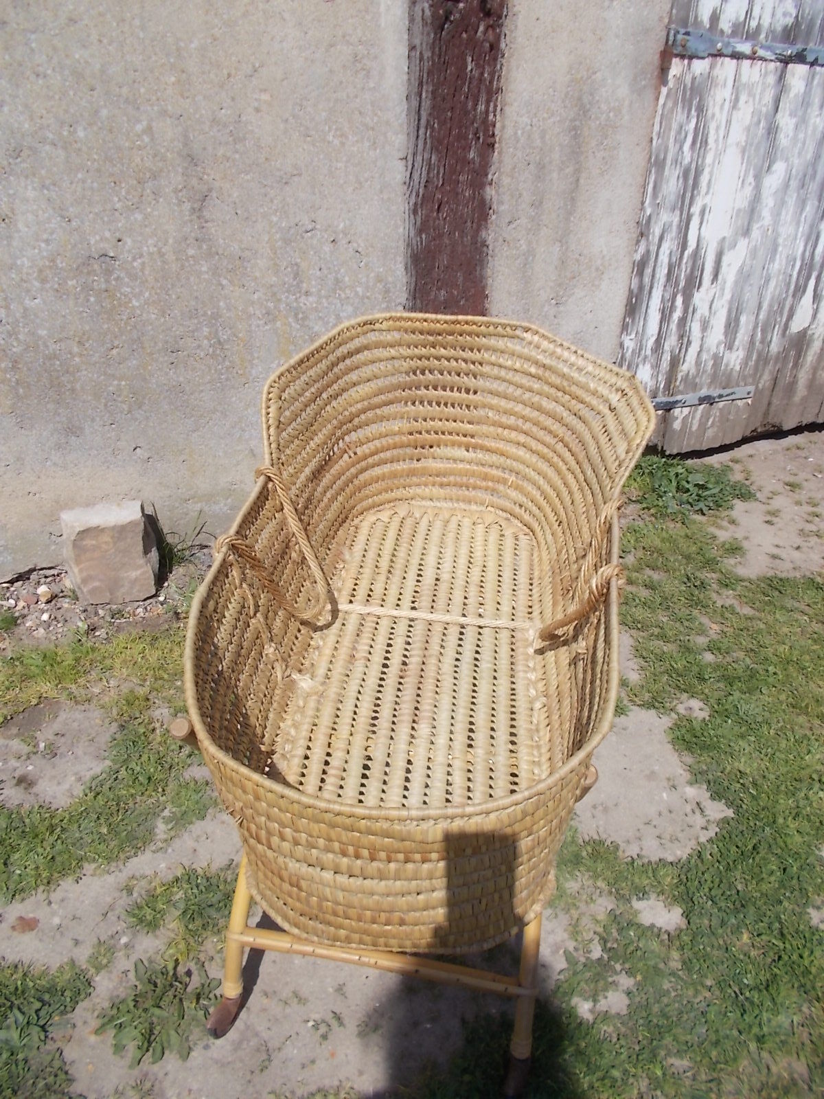 Vintage rattan cradle