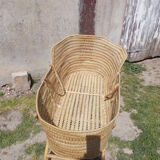 Vintage rattan cradle