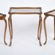 Vintage Nesting Tables with Rattan and Glass Top by Jason Møbler, 1960s, Set of 3