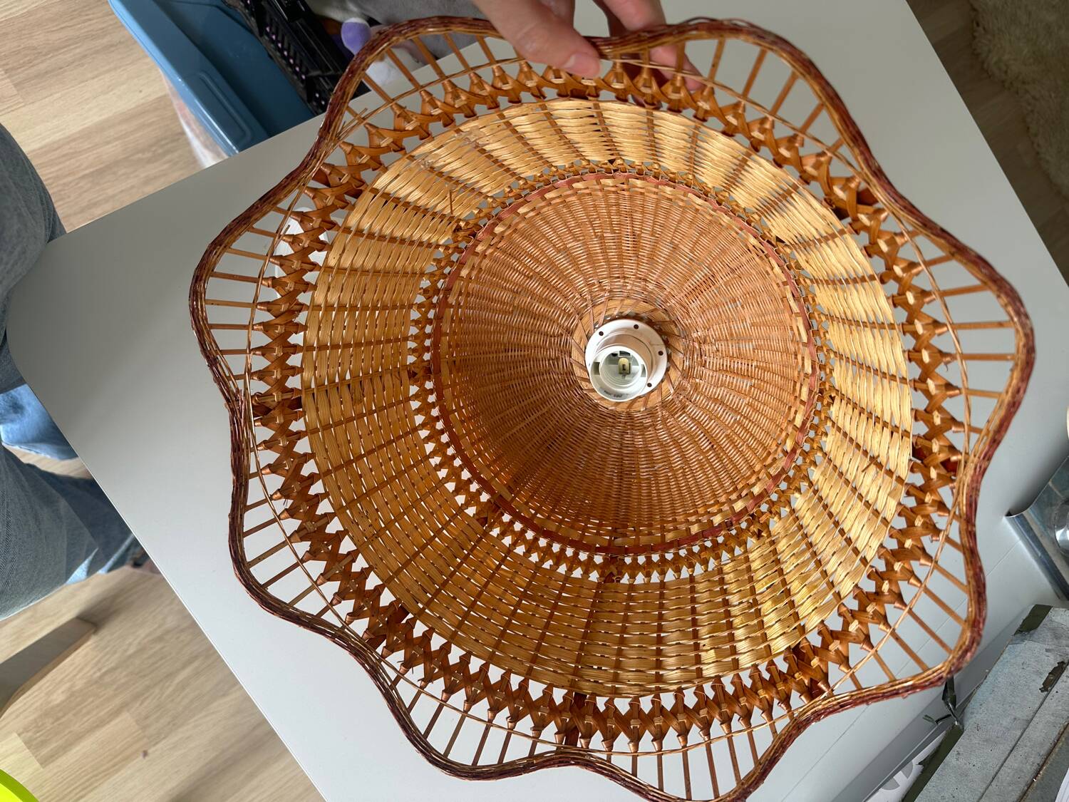 Vintage wicker pendant light