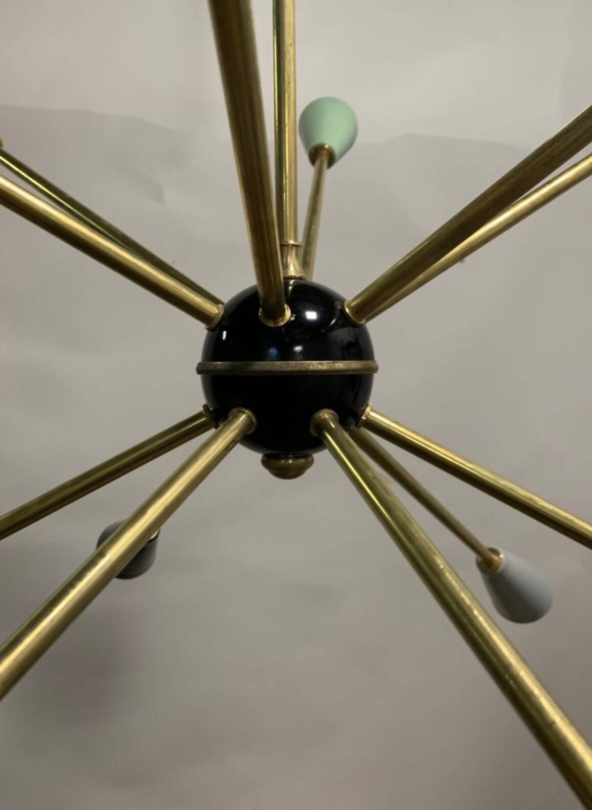 Lustre à 12 branches Sputnik Stilnovo des années 1950