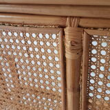 Vintage rattan and caning bench