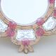 Exceptional Vintage Pink Murano Glass Wall Mirror