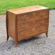 Chest of drawers from the 40s/50s in golden blond walnut 3 drawers feet compass