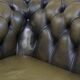 Green Vintage English Cowhide Leather Chesterfield 2-Seater Sofa