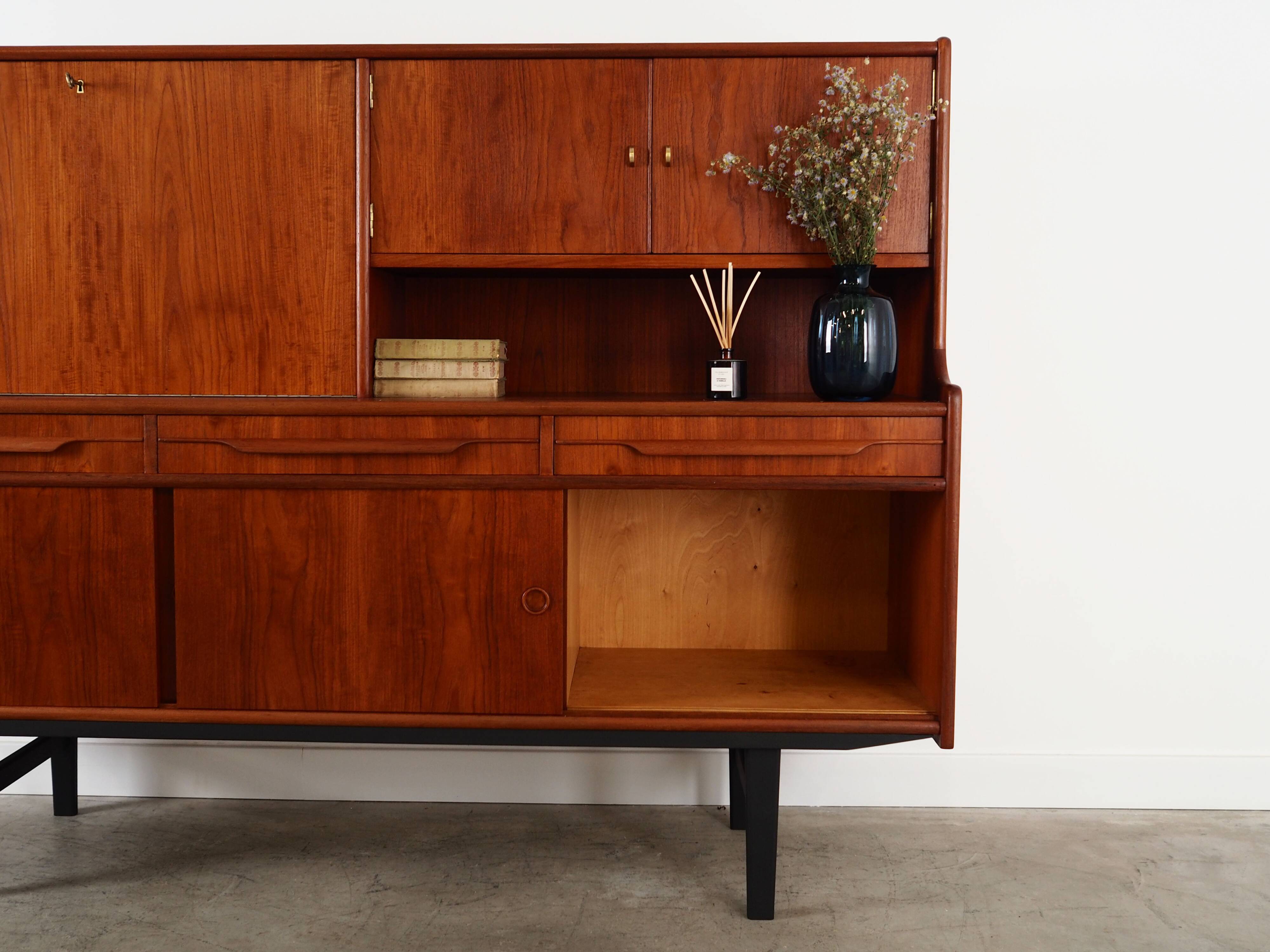 Teak high sideboard, Danish design, 1960s, production: Denmark