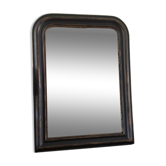 Antique Louis Philippe mirror, black and gold, 73 cm x 55 cm