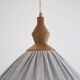 Pleated curtain Olga in linen and cotton with fine classic grey stripes.