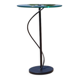 Vintage French design Artelano pedestal sidetable glass postmodern