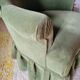 Green velvet armchair