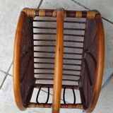 Vintage rattan cane magazine rack