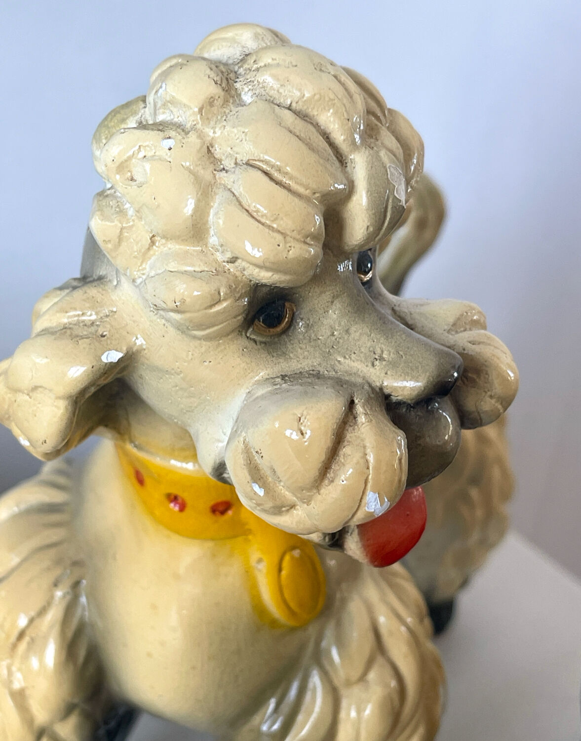 Pair of glazed ceramic poodles, 1960s