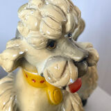 Pair of glazed ceramic poodles, 1960s