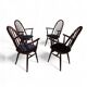 Ensemble de 4 chaises Windsor, acajou, 1960