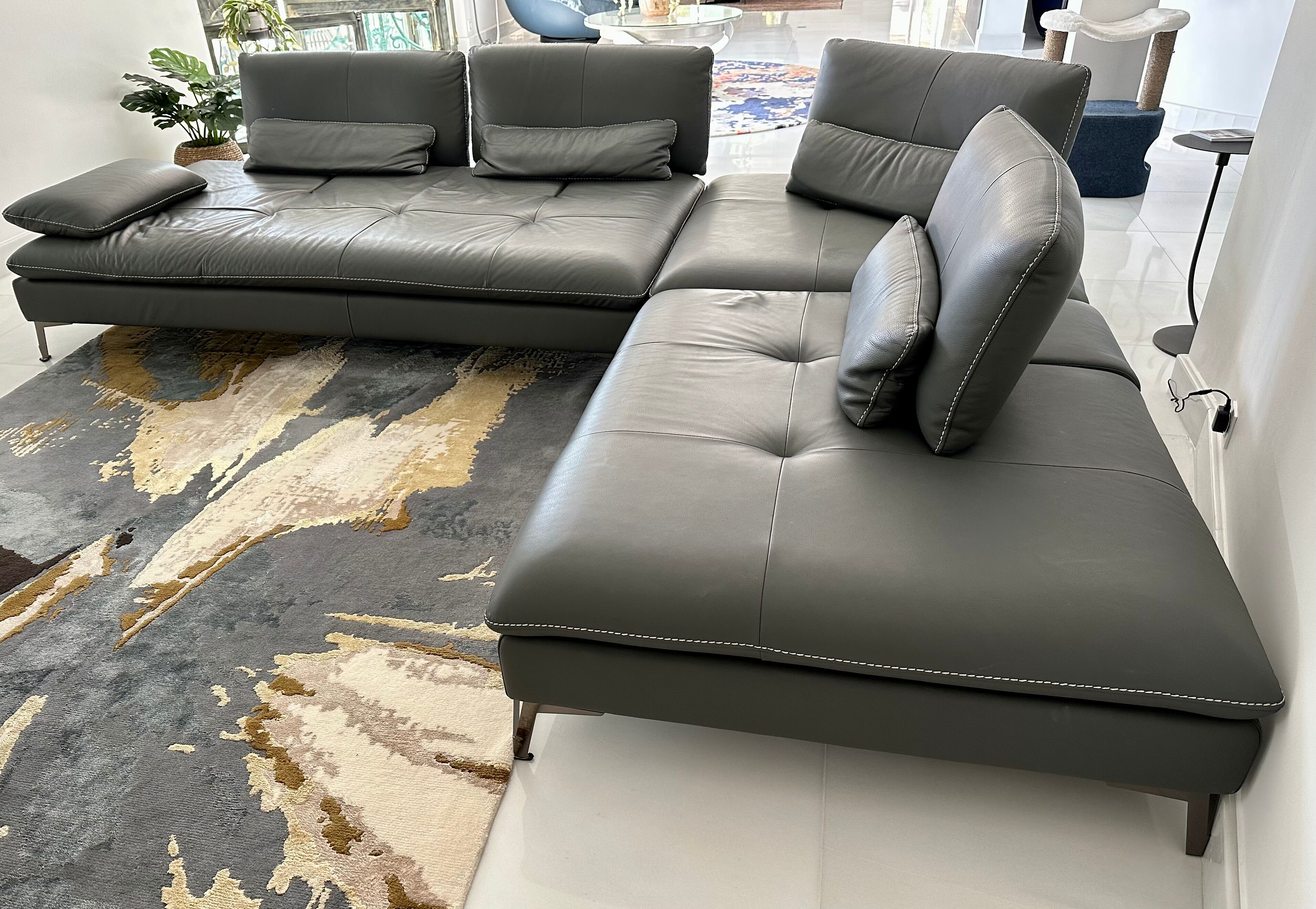 Leather sofa Scenario Roche Bobois
