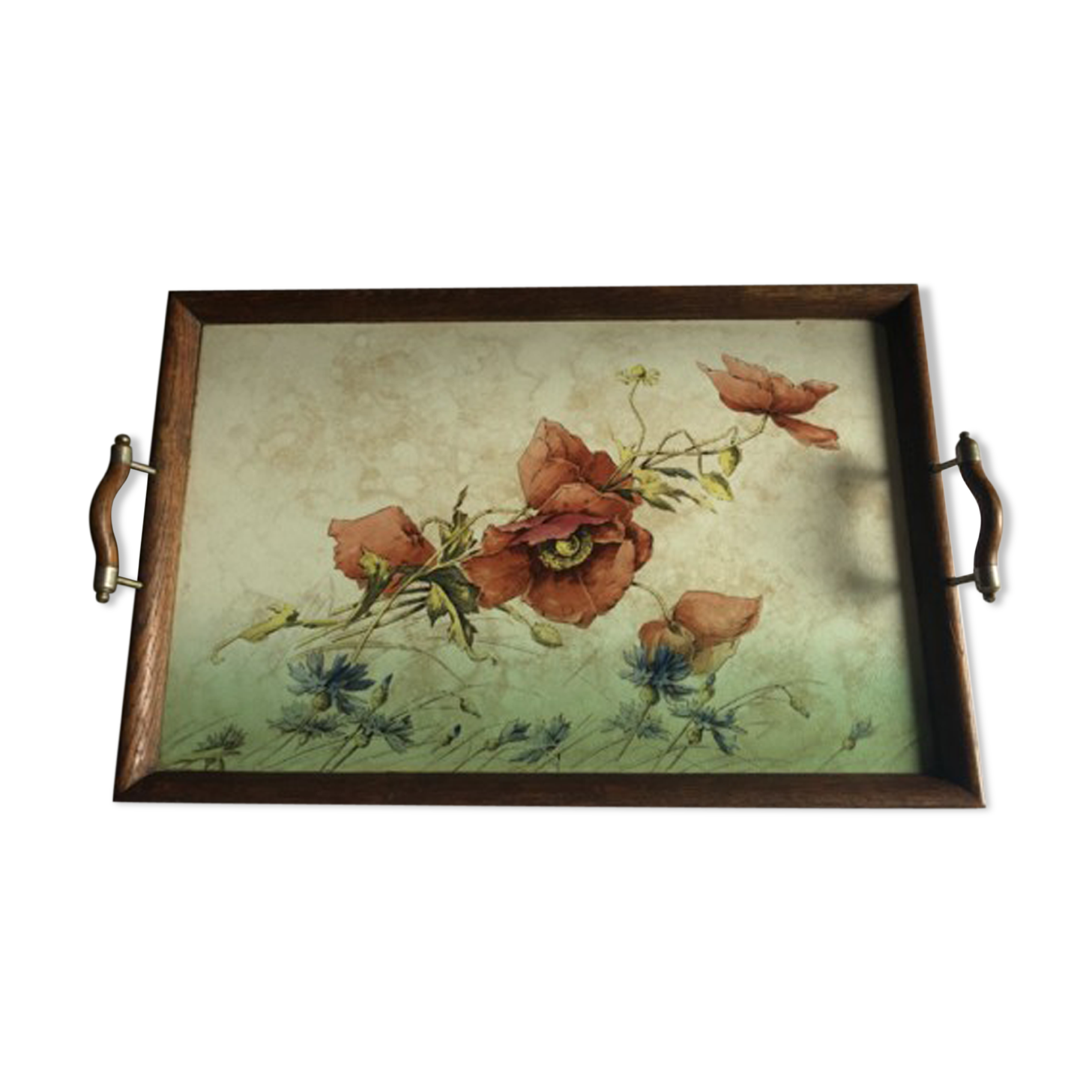 Wooden and ceramic tray
