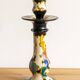 Hand-painted ceramic candlestick in Art Deco Revival style, Dutch Gouda pottery.