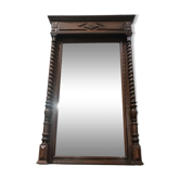 Miroir en chêne à colonnes torsadées