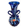 Vase Murano avec anses fond bleu moucheté, 1960