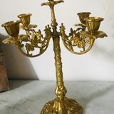 Pair of golden brass candlesticks