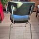 Chaise retro en skaï vert bouteille