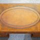 Bureau partenaire victorien en noyer burr avec cuir