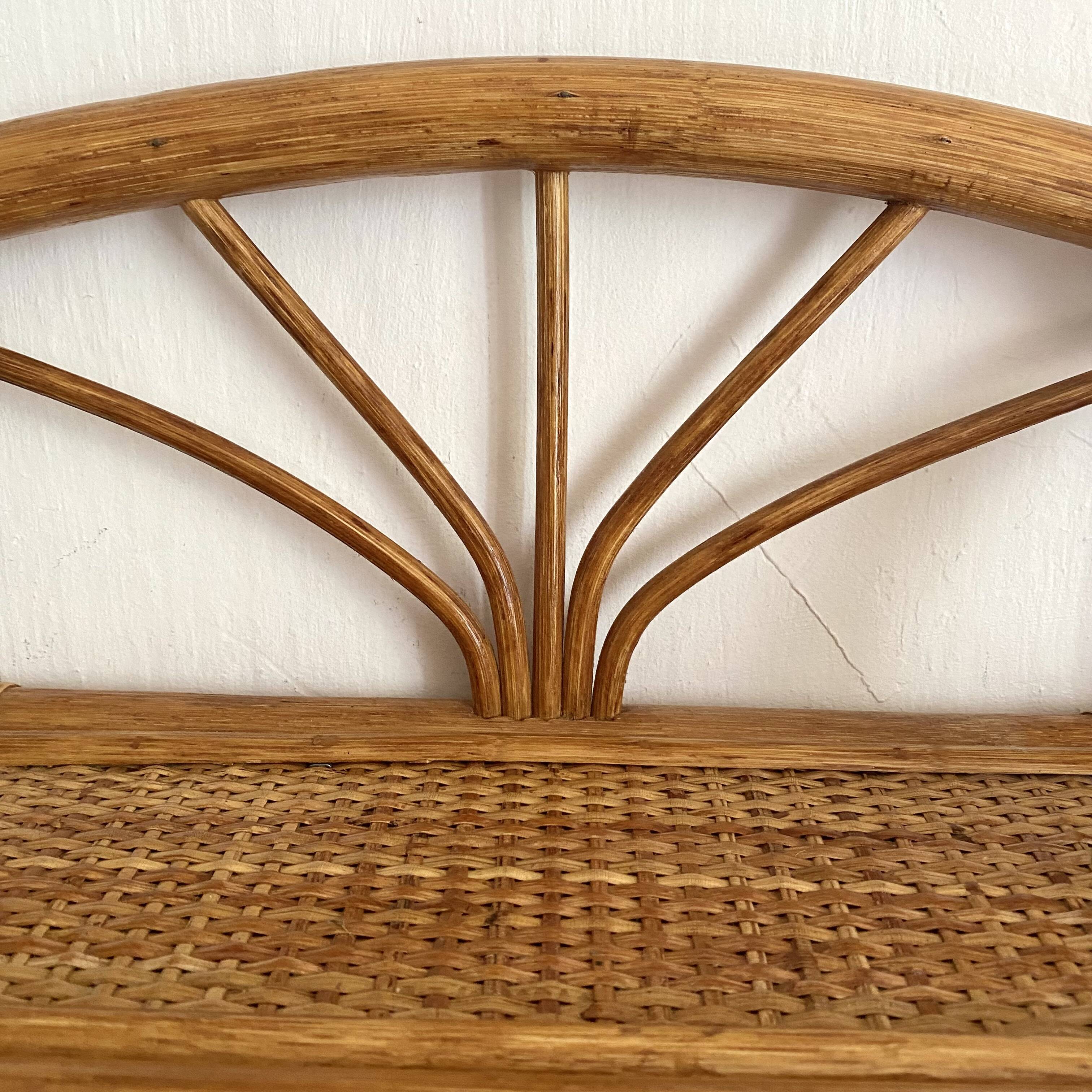 Vintage rattan wall shelf