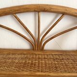 Vintage rattan wall shelf
