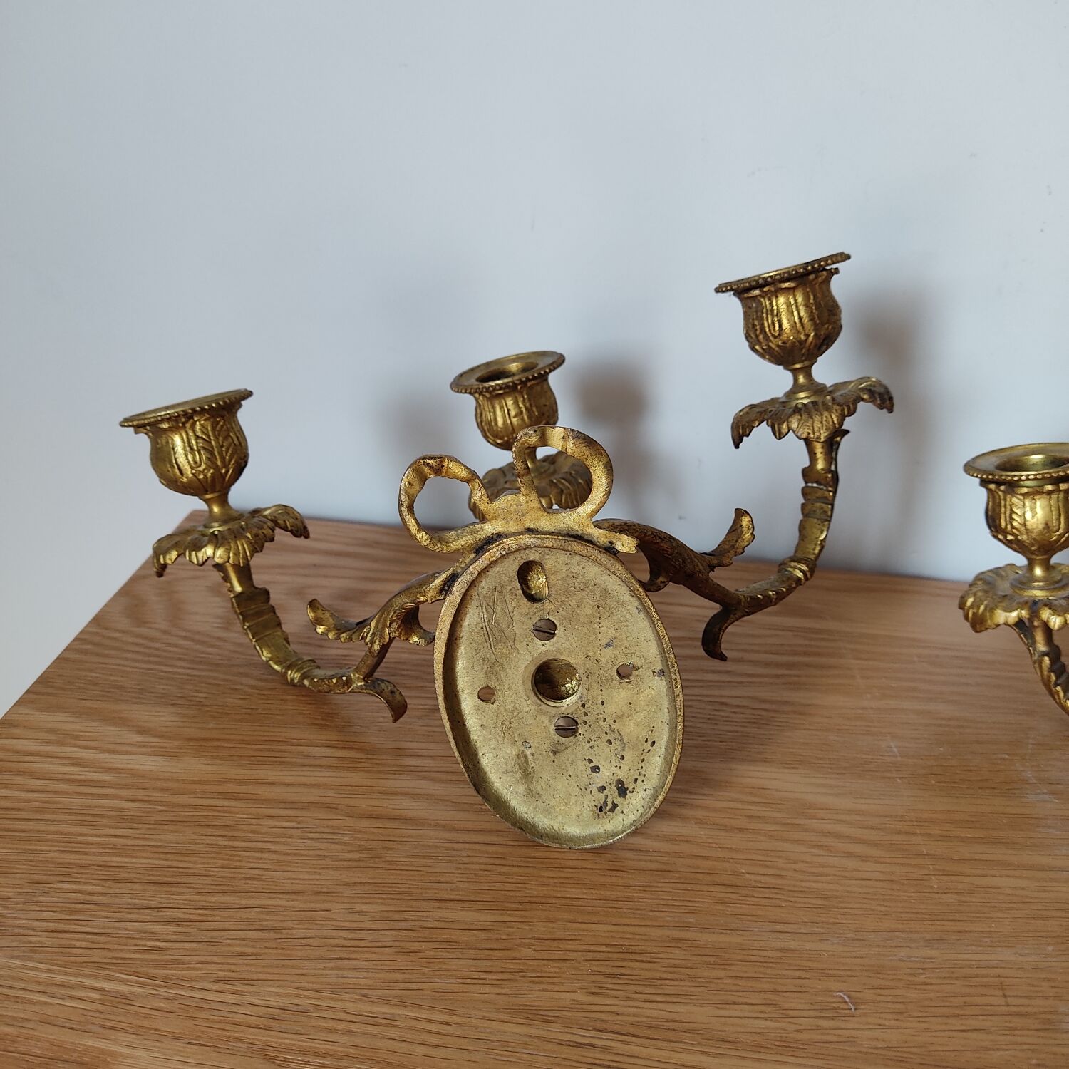 Paire d'appliques en bronze doré
