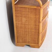 Rattan and brass chest of drawers