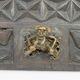 African door in carved wood and bronze of village chief Baboun, Cameroon, early 20th century