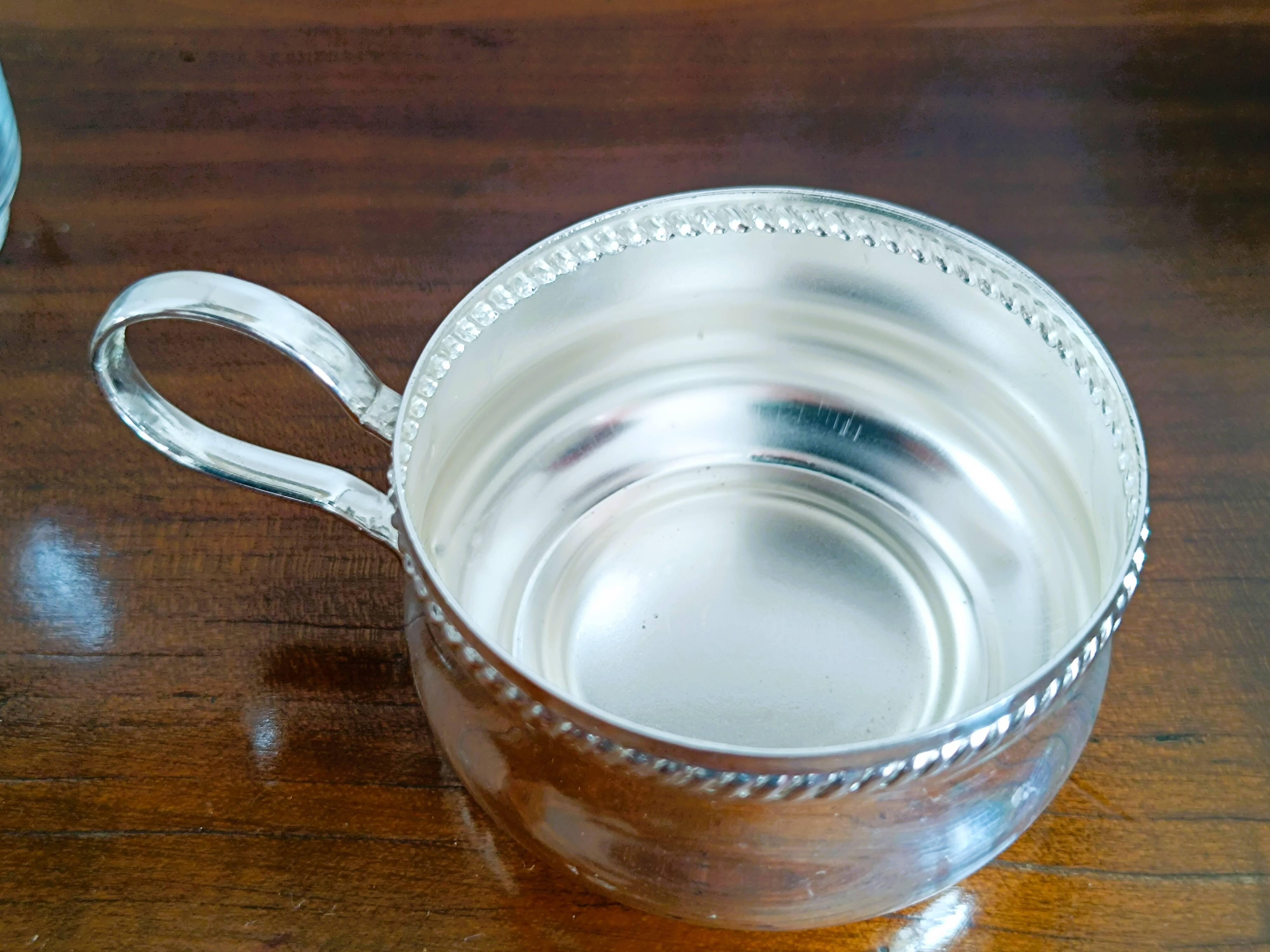 6-cup tea set and silver tray