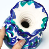 Romantic Spanish vase with hand-painted earthenware bird