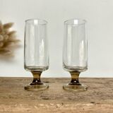 4 flutes with smoked glass feet