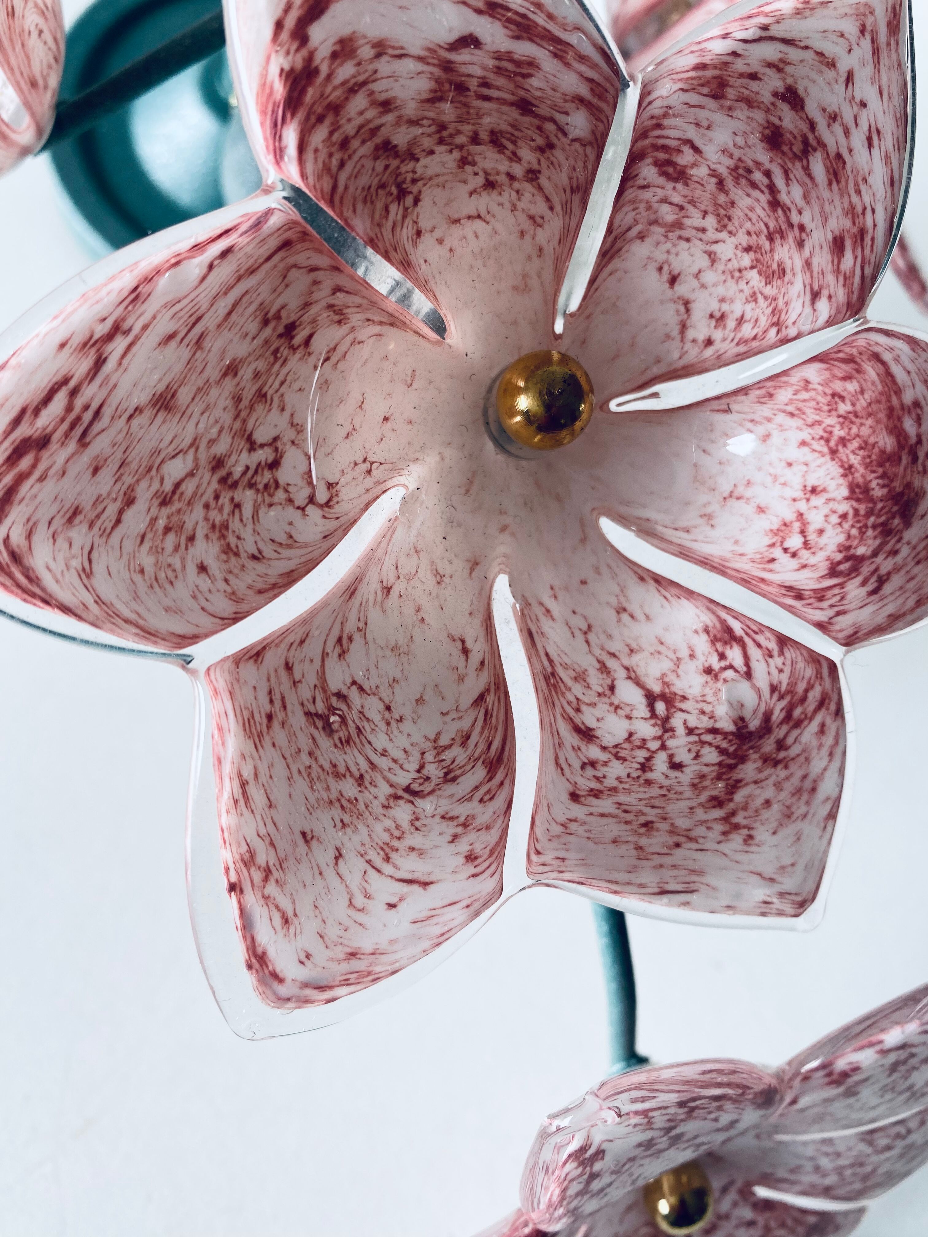 Murano glass flower wall lamp