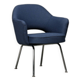 Eero Saarinen Executive Armchair in Blue Bouclé fabric for Knoll International