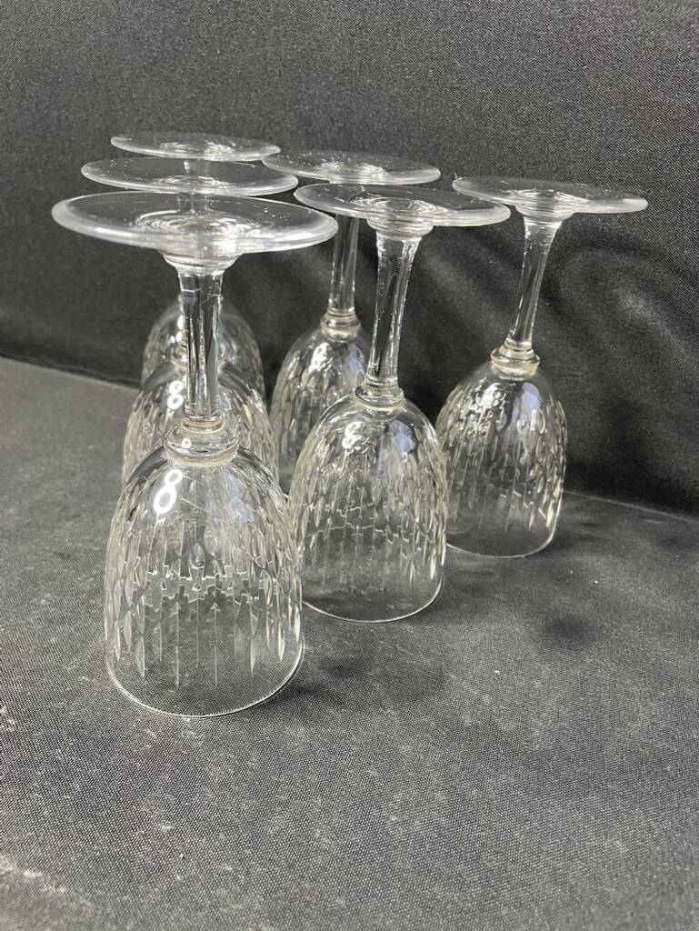 6 burgundy wine glasses baccarat paris service