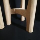 Brutalist solid oak stool