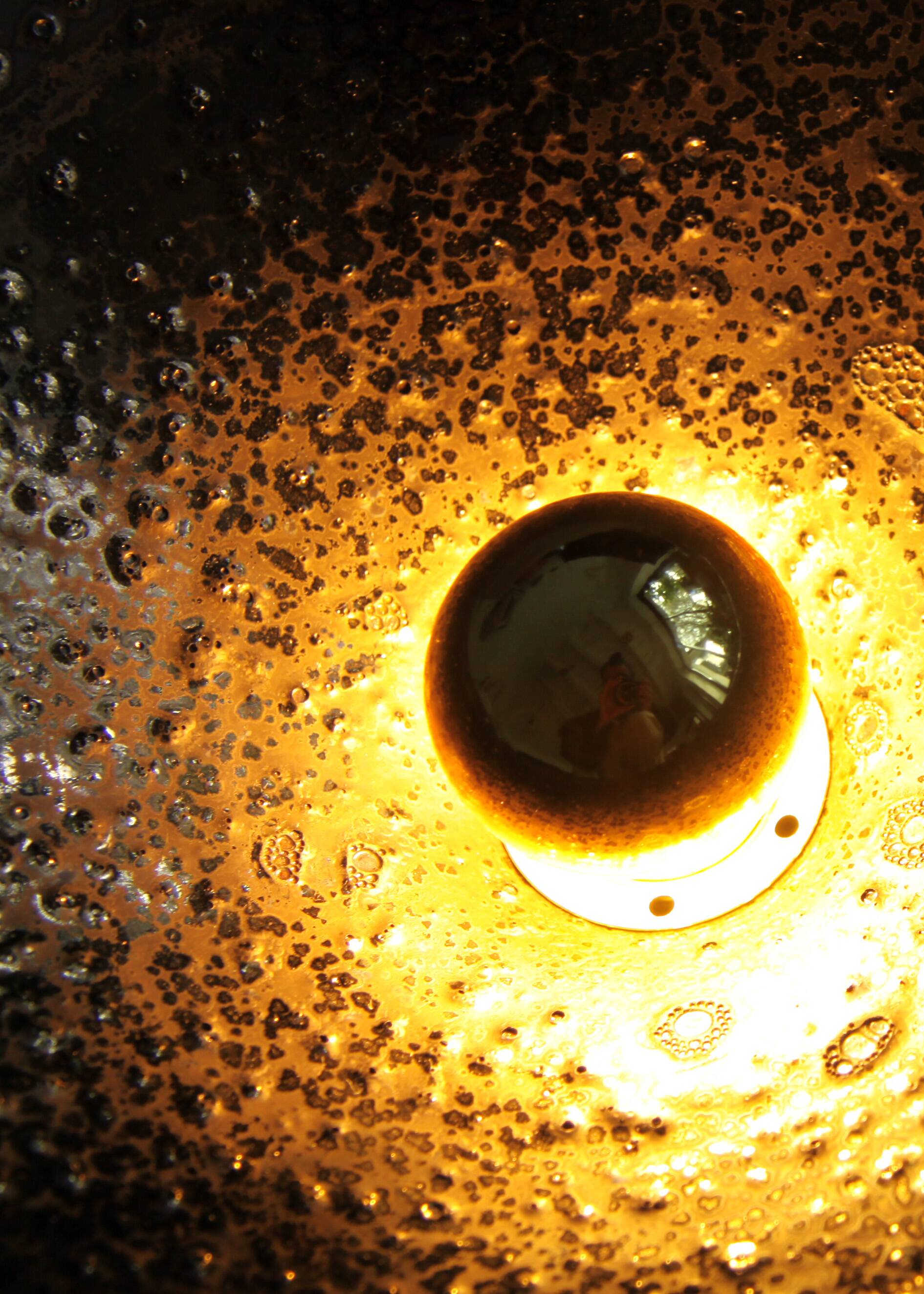 Unique piece flared lamp in stoneware