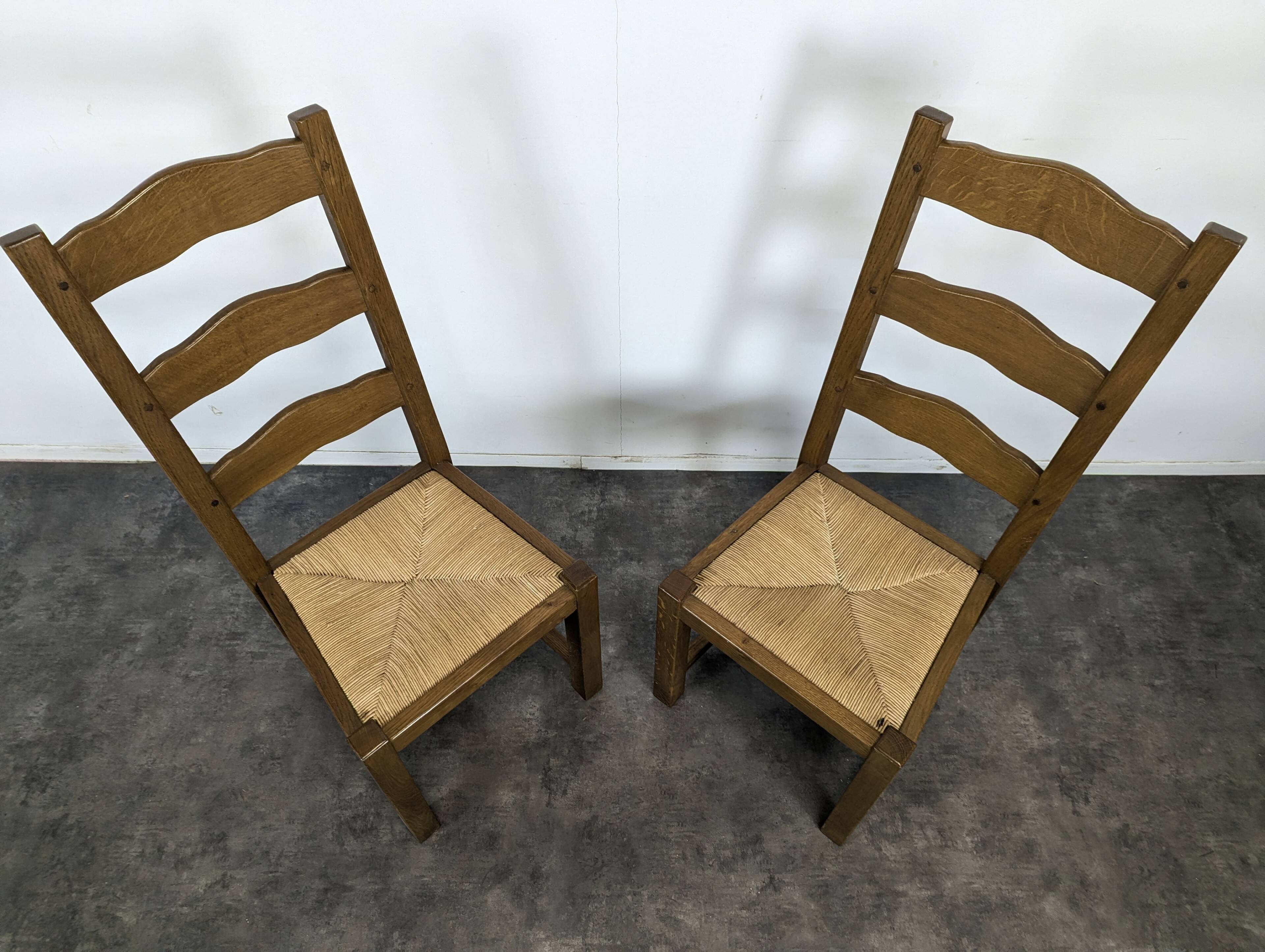 Pair of rush-seated chairs