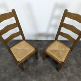 Pair of rush-seated chairs
