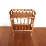 Bamboo and rattan bedside shelf