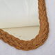 Vintage mirror free form wicker rattan 41x30cm