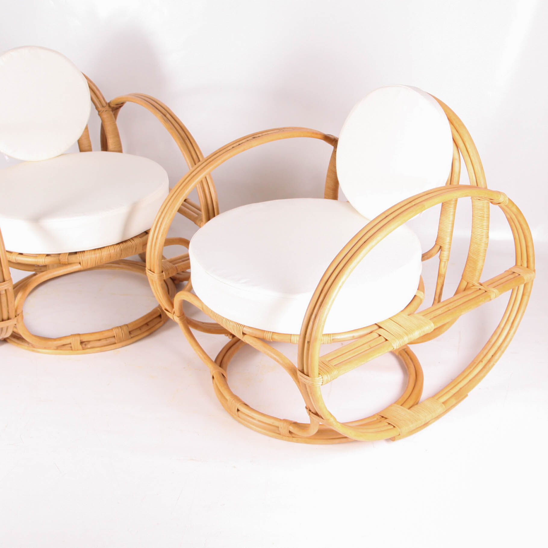 Pair of rattan armchairs