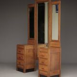 Coiffeuse Art Déco / École de La Haye en chêne. Années 1930