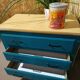 Dresser vintage light oak and blue duck