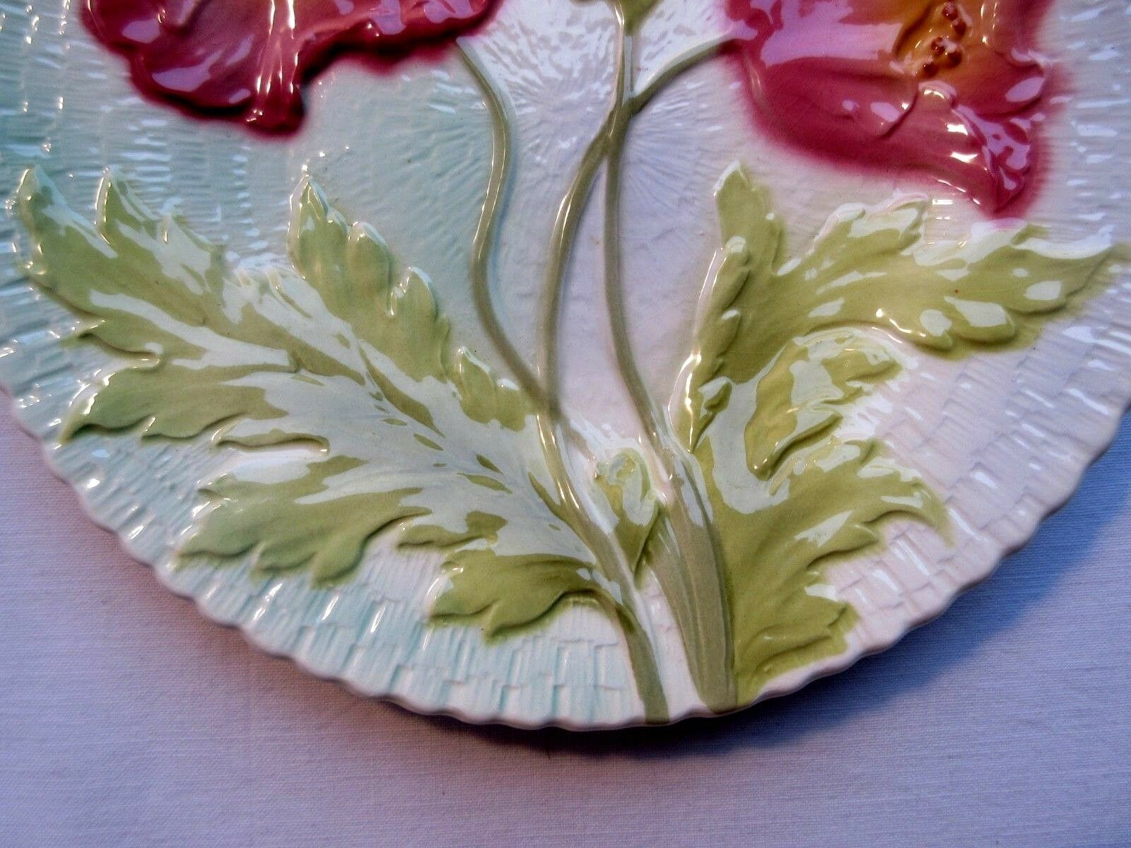 Saint Clément Art Deco decorative plate: Red poppies