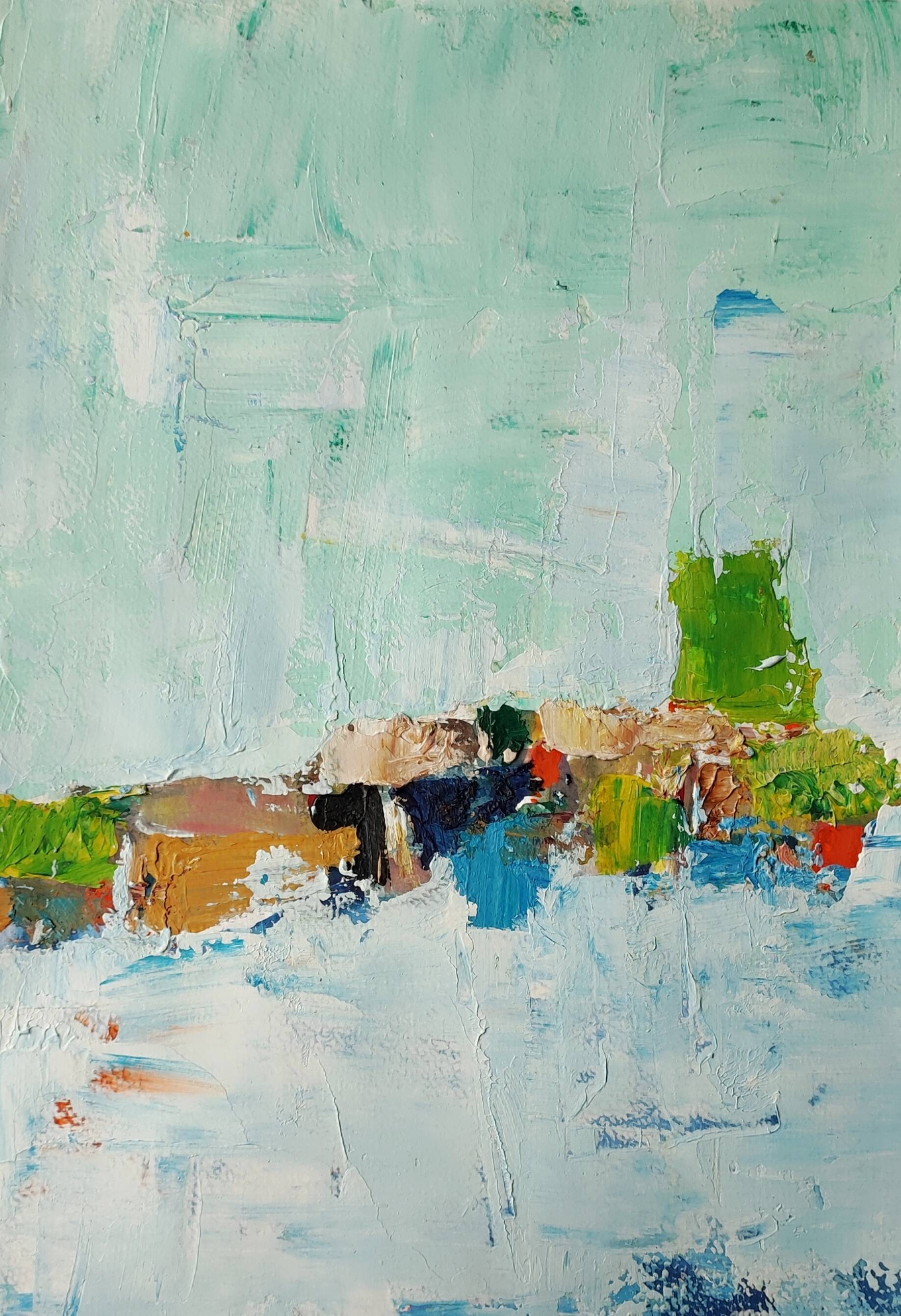 Original Mediterranean landscape abstract painting